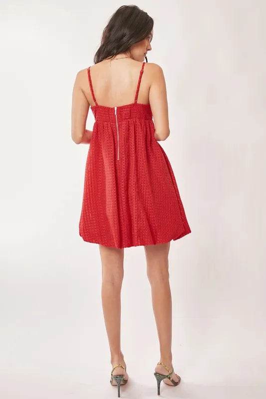Davi & Dani Textured Sweetheart Neckline Bubble Hem Dress - Shop Style & More | Fresh Looks, Everyday Deals & Free Shipping