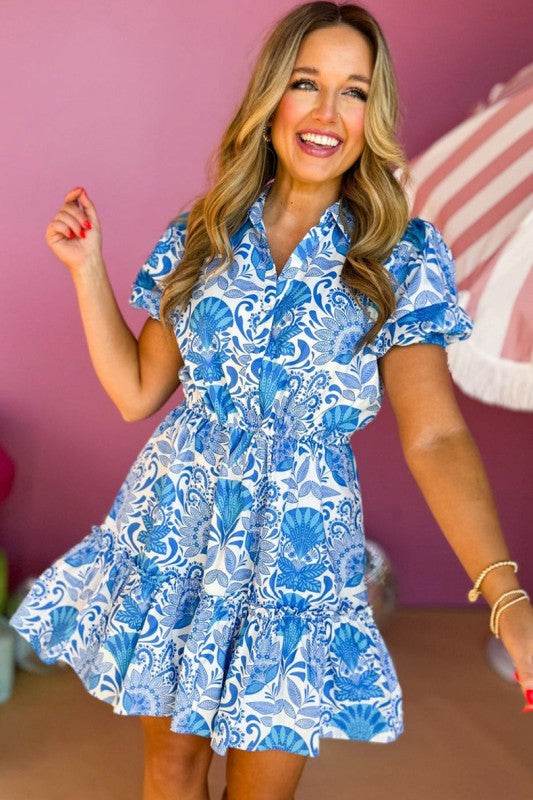 Floral Print Drawstring Waist Ruffled Mini Dress - Shop Style & More | Fresh Looks, Everyday Deals & Free Shipping
