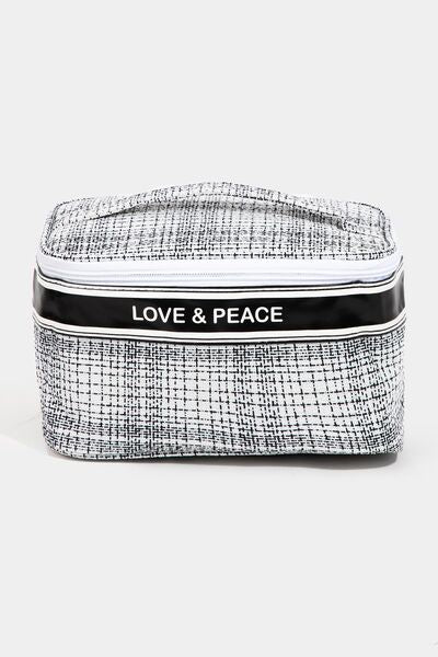 Fame Love & Peace Striped Handle Bag White One Size Bags