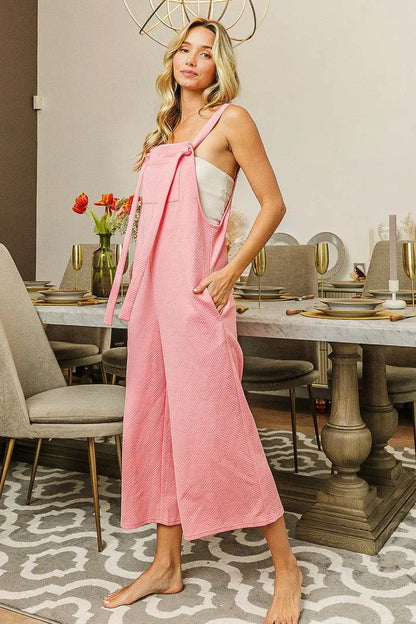 BiBi Textured Jacquard Jumpsuit with Side Pockets - Shop Style & More | Fresh Looks, Everyday Deals & Free Shipping