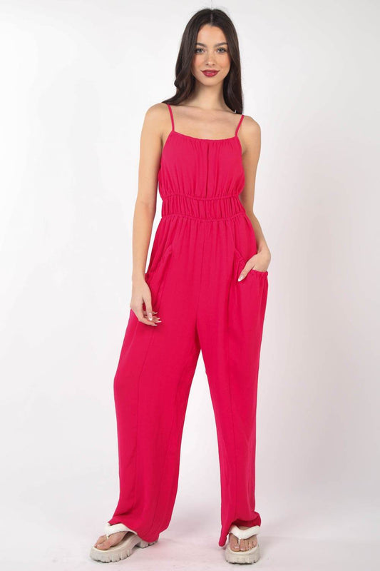 VERY J Pintuck Detail Woven Sleeveless Jumpsuit - Shop Style & More | Fresh Looks, Everyday Deals & Free Shipping