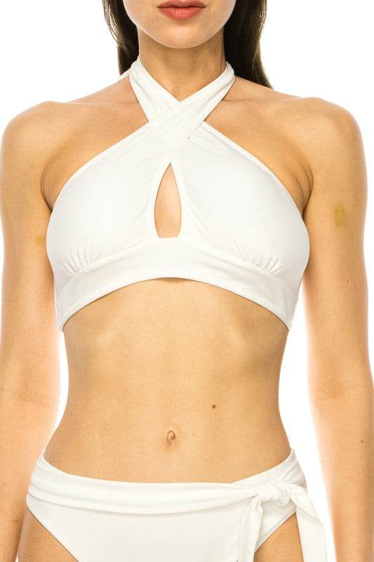 TWO PIECE CRISS CROSS NECKLINE BOW TIED BIKINI - Shop Style & More | Fresh Looks, Everyday Deals & Free Shipping