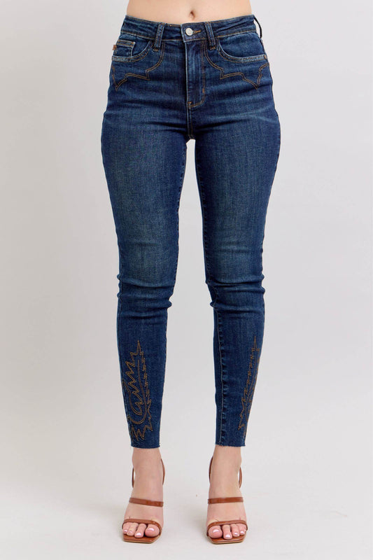 Judy Blue Full Size Embroidered High Rise Skinny Jeans Plus Size - Shop Style & More | Fresh Looks, Everyday Deals & Free Shipping