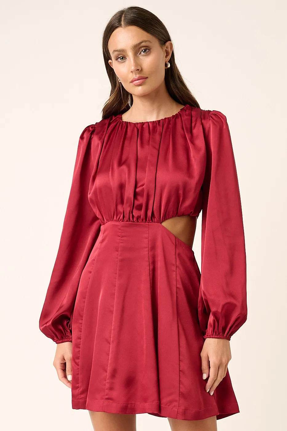 Mittoshop Satin Side Cutout Detail Mini Dress - Shop Style & More | Fresh Looks, Everyday Deals & Free Shipping