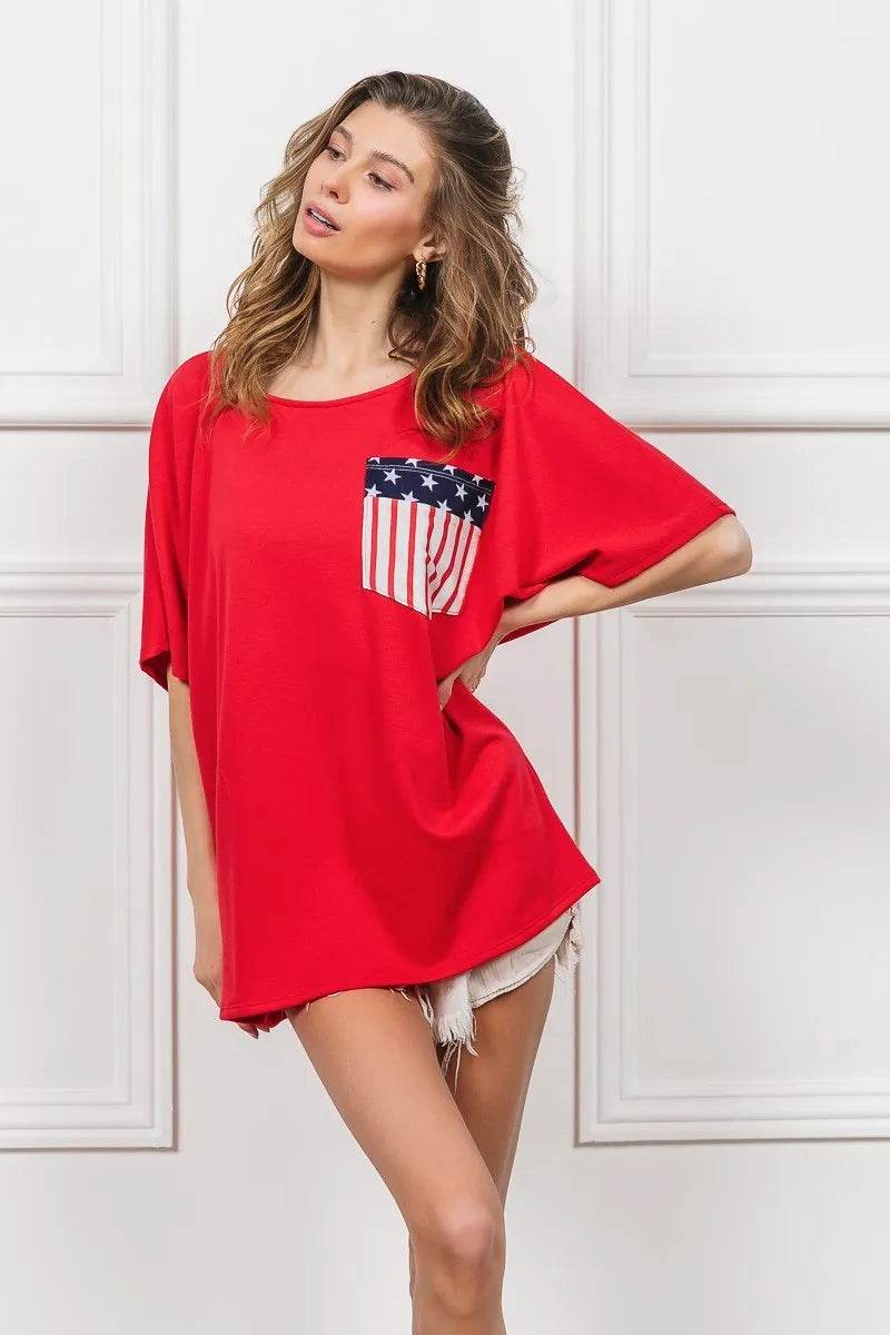 BiBi French Terry With Front Pocket Dolman Sleeves Top - Shop Style & More | Fresh Looks, Everyday Deals & Free Shipping