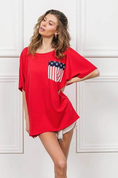 BiBi French Terry With Front Pocket Dolman Sleeves Top - Shop Style & More | Fresh Looks, Everyday Deals & Free Shipping