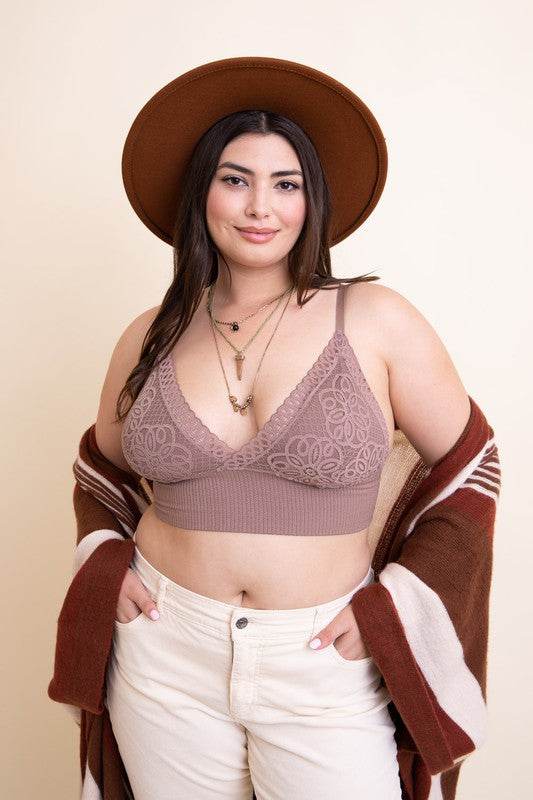 Plus Size Waistband Loop Lace Brami - Shop Style & More | Fresh Looks, Everyday Deals & Free Shipping