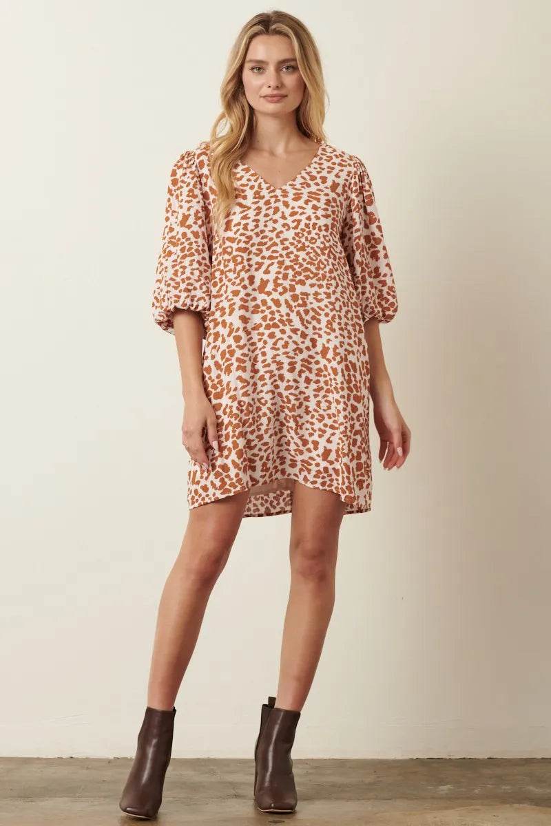 Mittoshop Animal Print Puff Sleeve Mini Dress - Shop Style & More | Fresh Looks, Everyday Deals & Free Shipping