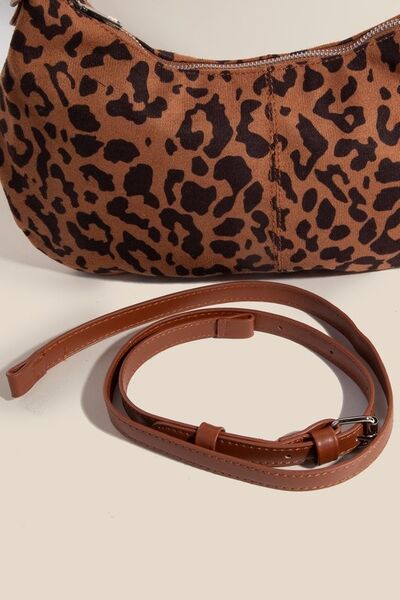 Fame Leopard Middle Stitch Zipper Handbag Bags