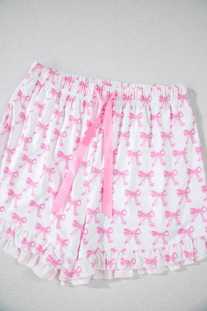 Pink Short Sleeve and Ruffled Shorts Pajama Set - Shop Style & More | Fresh Looks, Everyday Deals & Free Shipping