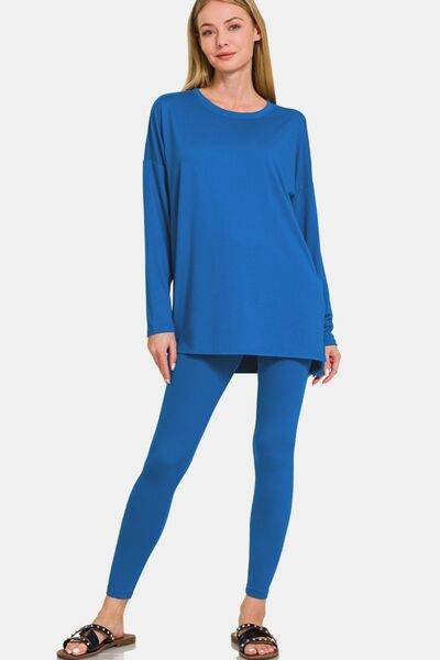 Zenana Full Size Brushed Microfiber Top and Leggings Lounge Set - Shop Style & More | Fresh Looks, Everyday Deals & Free Shipping