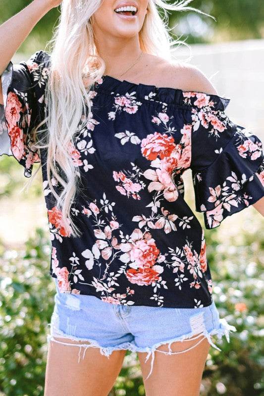 Savanna Ruffle Off Shoulder Flounce Sleeve Blouse - Shop Style & More | Fresh Looks, Everyday Deals & Free Shipping
