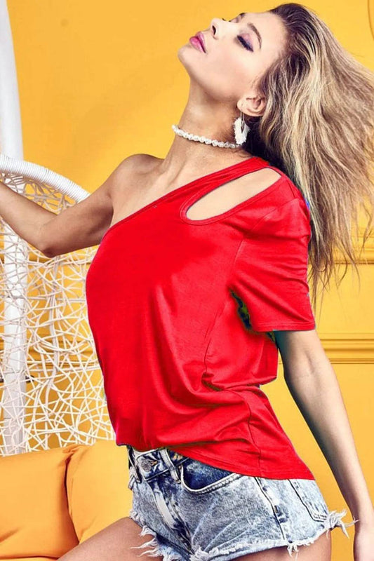 BiBi Cut Out Detailed One Shoulder Top - Shop Style & More | Fresh Looks, Everyday Deals & Free Shipping