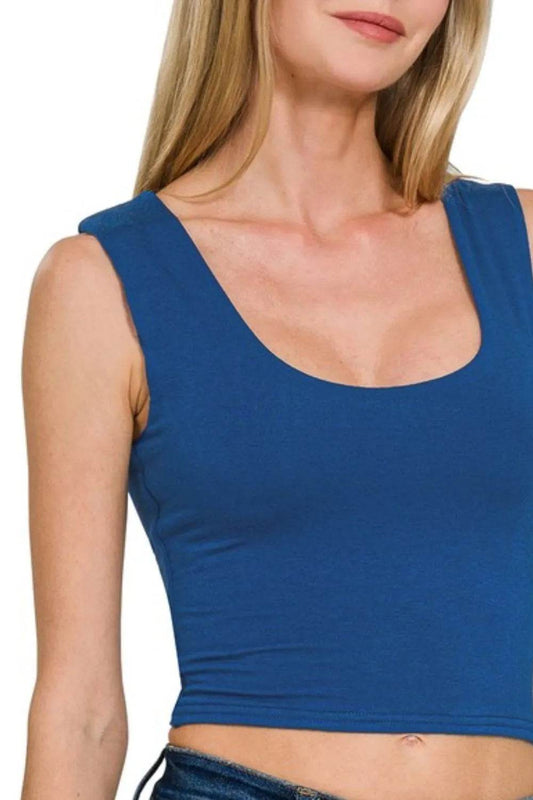 Zenana Double Layered Cropped Tank Top - Shop Style & More | Fresh Looks, Everyday Deals & Free Shipping