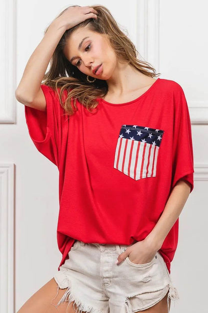 BiBi French Terry With Front Pocket Dolman Sleeves Top - Shop Style & More | Fresh Looks, Everyday Deals & Free Shipping