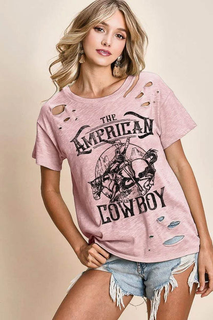 BiBi Cotton Slub Laser Top American Cow Boy Graphic - Shop Style & More | Fresh Looks, Everyday Deals & Free Shipping