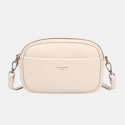 David Jones PU Leather Small Crossbody Bag Ivory One Size Bags