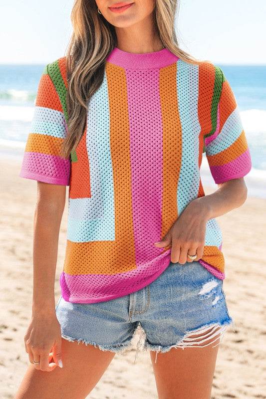 Marianna Eyelet Casual Sweater Top - Shop Style & More | Fresh Looks, Everyday Deals & Free Shipping