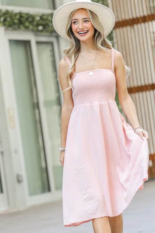 And The Why Smocking Open-Back Sleeveless Midi Dress - Shop Style & More | Fresh Looks, Everyday Deals & Free Shipping