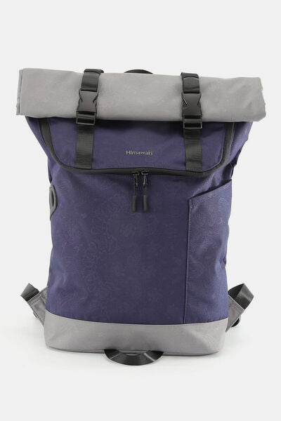 Himawari Contrast Waterproof Canvas Backpack Bag Gray One Size Bags