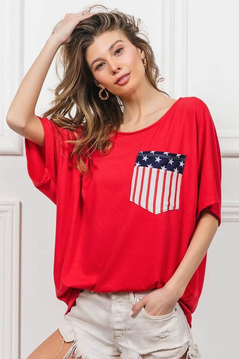 BiBi French Terry With Front Pocket Dolman Sleeves Top - Shop Style & More | Fresh Looks, Everyday Deals & Free Shipping