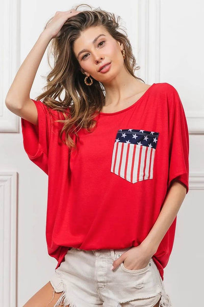 BiBi French Terry With Front Pocket Dolman Sleeves Top - Shop Style & More | Fresh Looks, Everyday Deals & Free Shipping