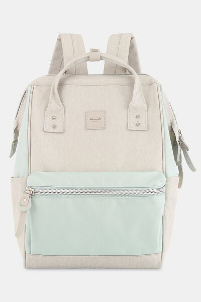 Himawari Water Resistant Canvas Backpack Bag with Side Pockets Grey Mint One Size Bags