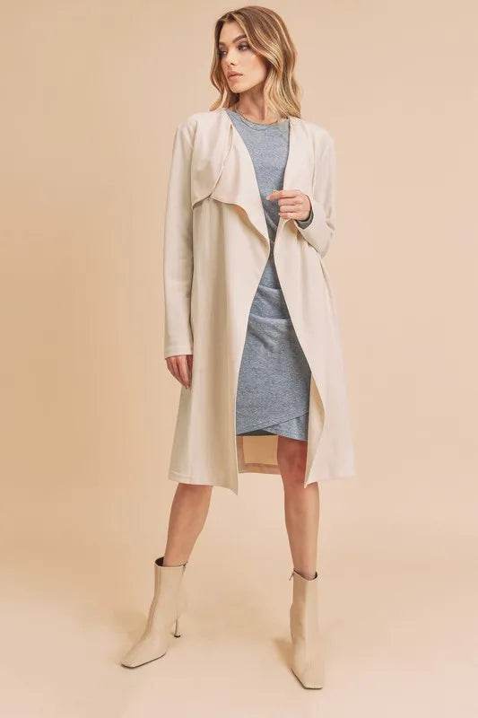 Aemi + Co Open Front Long Sleeve Longline Coat - Shop Style & More | Fresh Looks, Everyday Deals & Free Shipping