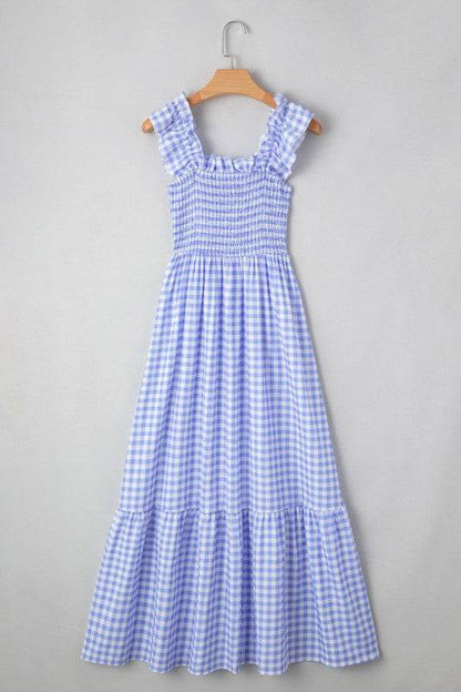 Blue Gingham plaid check maxi dress - Shop Style & More | Fresh Looks, Everyday Deals & Free Shipping