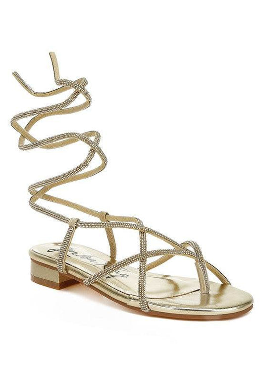 Babbity Rhinestone Embellished Lace-Up Sandals - Shop Style & More | Fresh Looks, Everyday Deals & Free Shipping