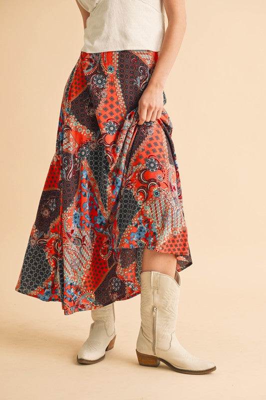 Aemi + Co Printed Maxi Skirt - Shop Style & More | Fresh Looks, Everyday Deals & Free Shipping