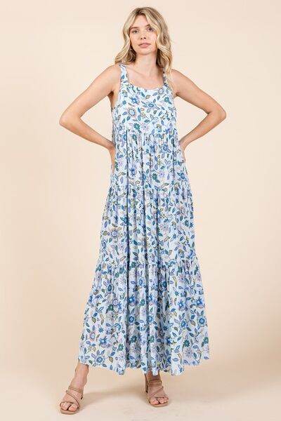 Mittoshop Flower Print Tiered Sleeveless Empire Maxi Dress - Shop Style & More | Fresh Looks, Everyday Deals & Free Shipping