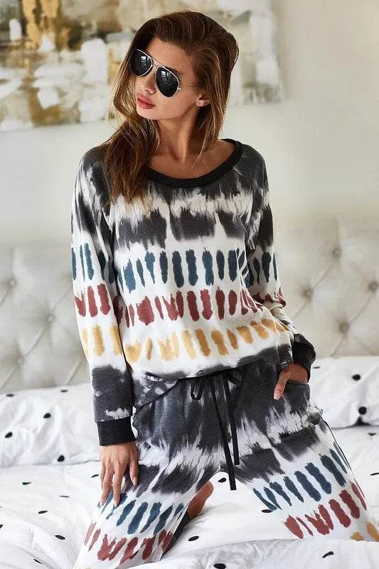 BiBi Tie Dye Print French Terry Top - Shop Style & More | Fresh Looks, Everyday Deals & Free Shipping