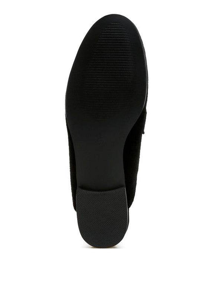 Belorose Rhinestone Strap Suede Mules - Shop Style & More | Fresh Looks, Everyday Deals & Free Shipping
