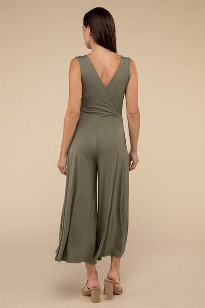 Surplice Neckline Sleeveless Jumpsuit - Shop Style & More | Fresh Looks, Everyday Deals & Free Shipping