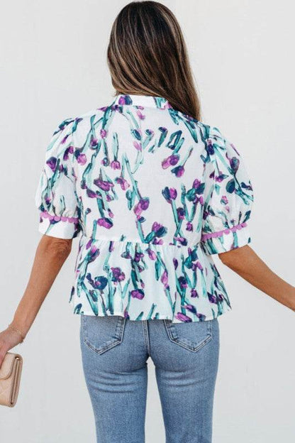 Raelyn Floral Ricrac Trim Top - Shop Style & More | Fresh Looks, Everyday Deals & Free Shipping