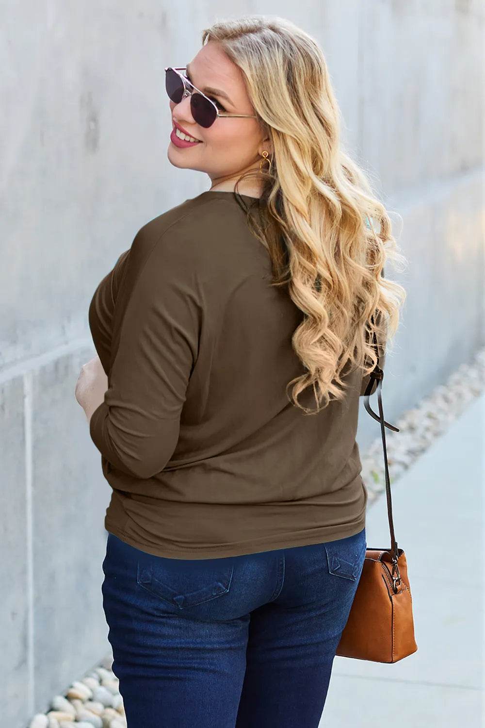 Basic Bae Full Size Round Neck Batwing Sleeve Top - Shop Style & More | Fresh Looks, Everyday Deals & Free Shipping