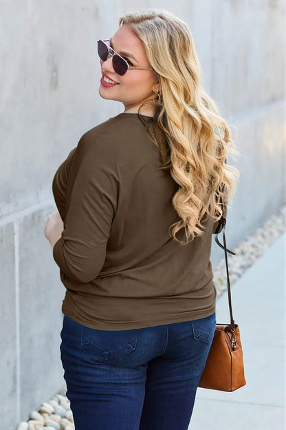 Basic Bae Full Size Round Neck Batwing Sleeve Top - Shop Style & More | Fresh Looks, Everyday Deals & Free Shipping