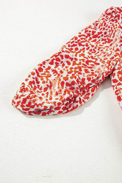 Red Leopard Print Long Sleeve Hollowed Back Dress - Shop Style & More | Fresh Looks, Everyday Deals & Free Shipping