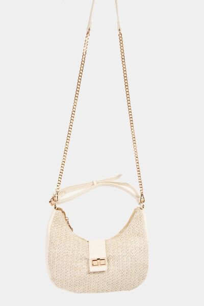 Fame Straw Braid Hobo Bag Bags