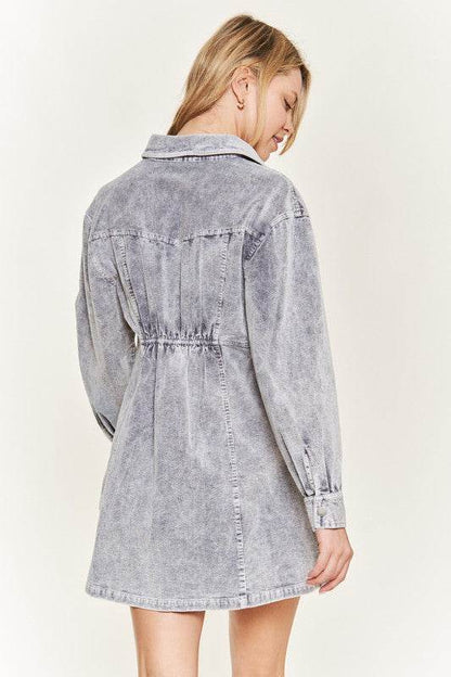 WASHED CORDUROY MINI DRESS JJD5006 - Shop Style & More | Fresh Looks, Everyday Deals & Free Shipping
