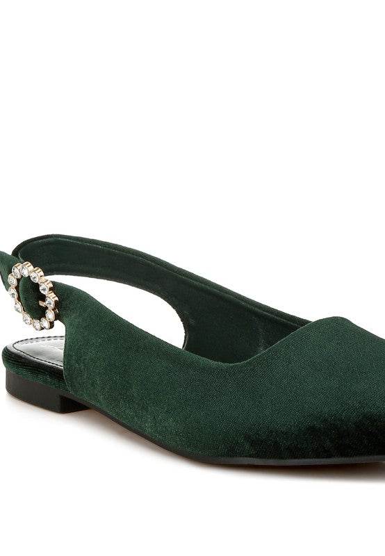 Dolan Velvet Slingback Flat Sandals - Shop Style & More | Fresh Looks, Everyday Deals & Free Shipping