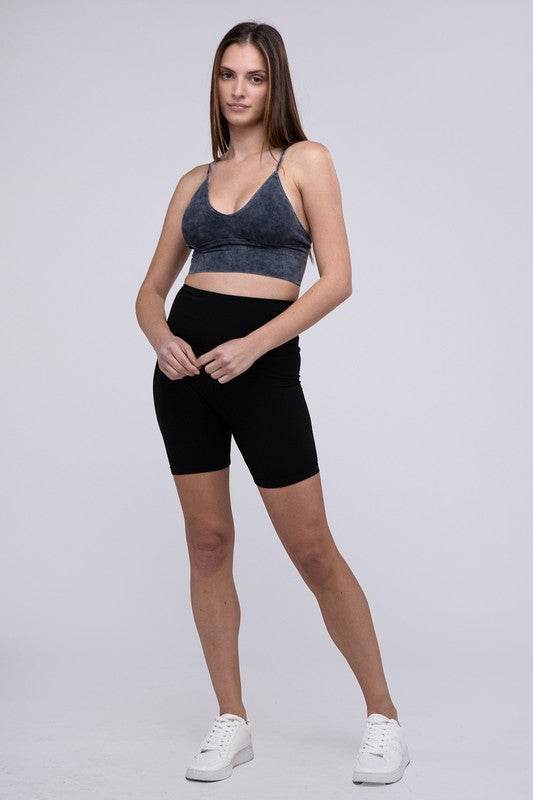 Washed Ribbed Bra Padded Tank Top - Shop Style & More | Fresh Looks, Everyday Deals & Free Shipping