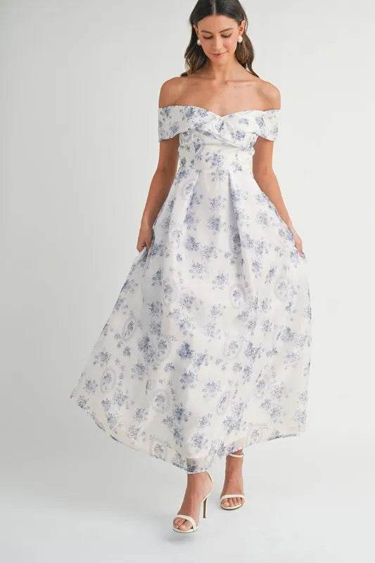 MABLE Floral Printed Off Shoulder Maxi Dress - Shop Style & More | Fresh Looks, Everyday Deals & Free Shipping