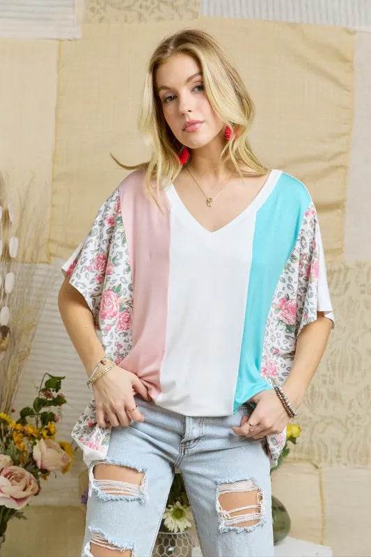 ADORA Colorblock Casual Knit Tunic Top - Shop Style & More | Fresh Looks, Everyday Deals & Free Shipping