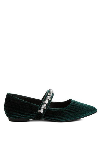 Dresden Diamante Brooch Velvet Ballerinas - Shop Style & More | Fresh Looks, Everyday Deals & Free Shipping