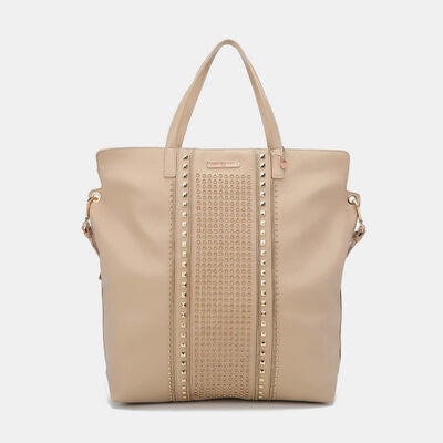 Nicole Lee USA Studded Large Tote Bag Beige One Size Bags