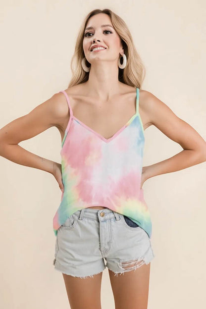 BiBi Tie Dye French Terry Knit Cami - Shop Style & More | Fresh Looks, Everyday Deals & Free Shipping