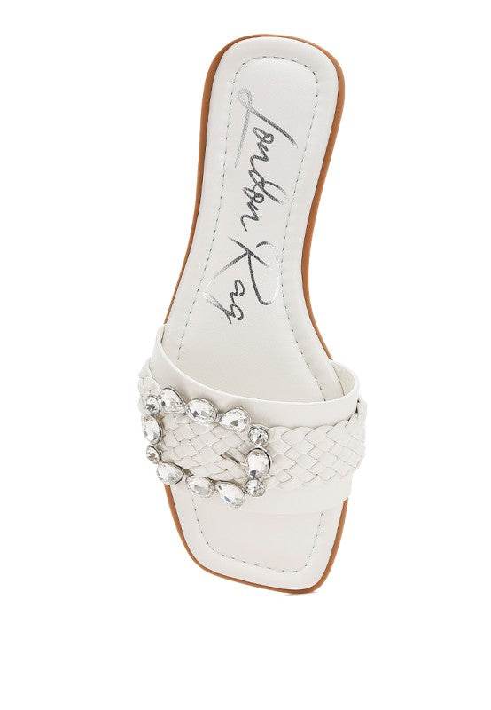 Hazbin Diamante Flat Sandals - Shop Style & More | Fresh Looks, Everyday Deals & Free Shipping