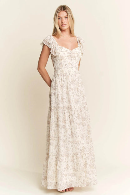 Jade By Jane Full Size Ruffle Sleeve Tiered Maxi Dress Plus Size - Shop Style & More | Fresh Looks, Everyday Deals & Free Shipping